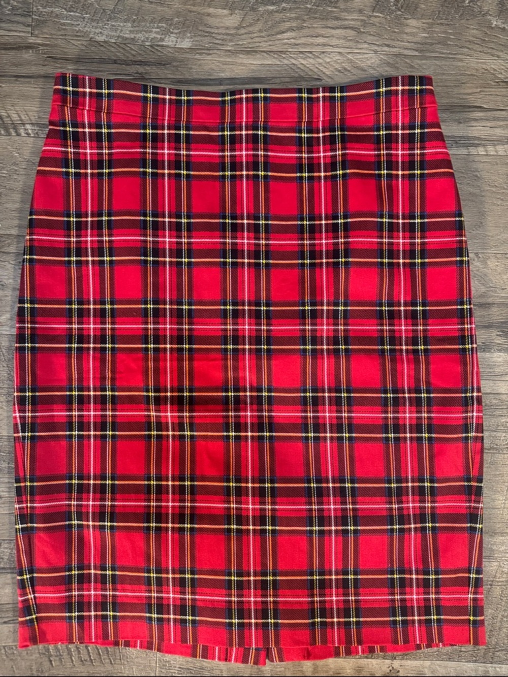 J. Crew Red Plaid Pencil Skirt
